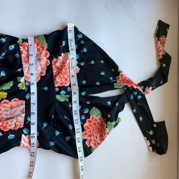 Rare Vintage Designer Lillie Rubin Floral Halter Midi Dress Women’s XS-S Retro - Picture 4 of 14